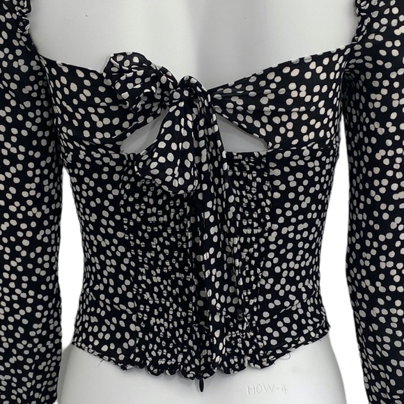 Reformation Bacio Ruffle Tie Back Crop Top Size 4 - Picture 5 of 11